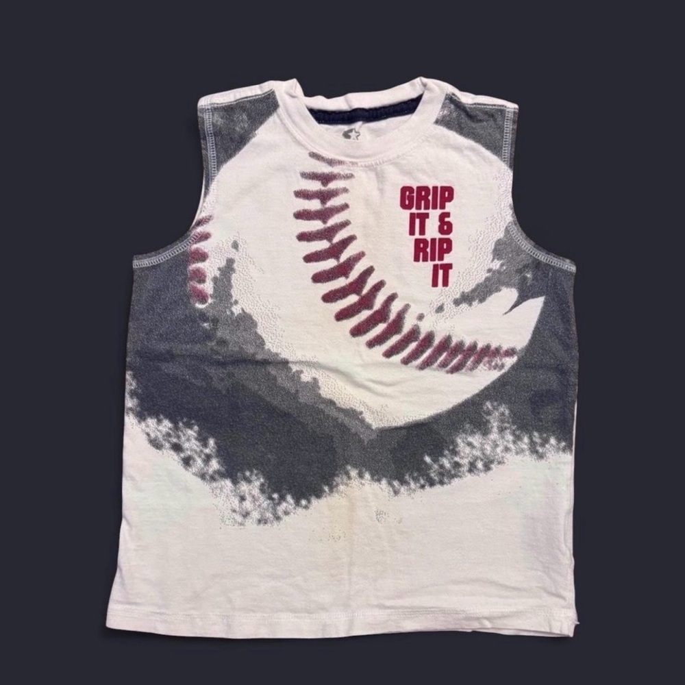 Starter Kids "Grip It & Rip It" Baseball Graphic Tank Top Size S (6/7)